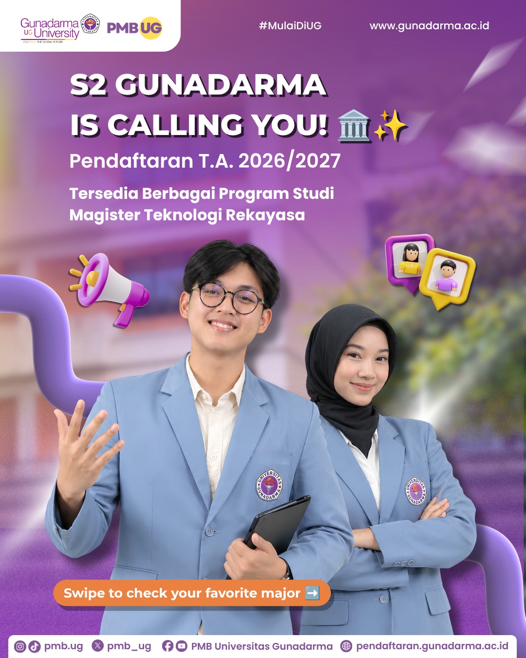 S2 Gunadarma is Calling You - Pendaftaran T.A. 2026/2027